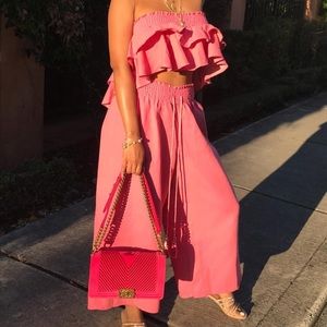 2 piece pink flowy set. Size US M. Runs big